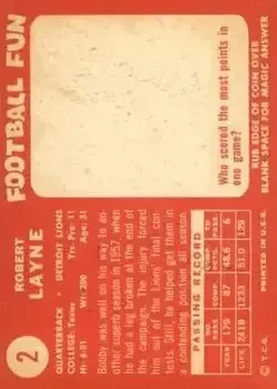 Back of Bobby Layne