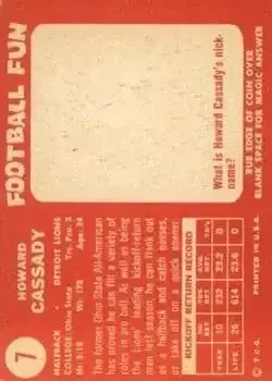 Back of Howard Cassady
