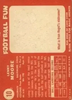 Back of Lenny Moore