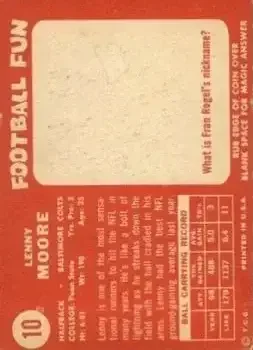 Back of Lenny Moore