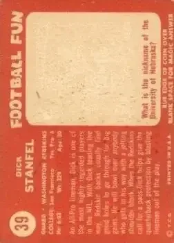 Back of Dick Stanfel