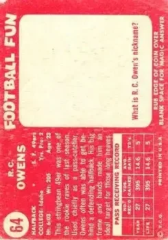 Back of R.C. Owens