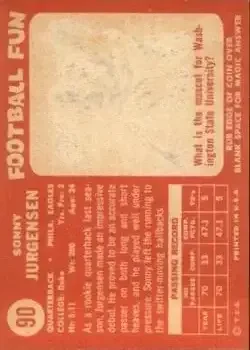 Back of Sonny Jurgensen
