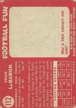 Back of Eddie LeBaron