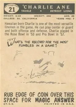 Back of Charlie Ane