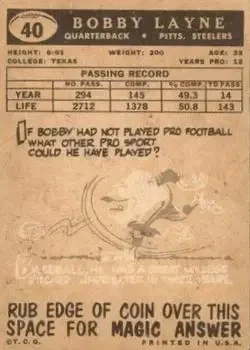 Back of Bobby Layne