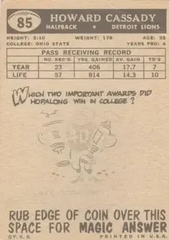 Back of Howard Cassady
