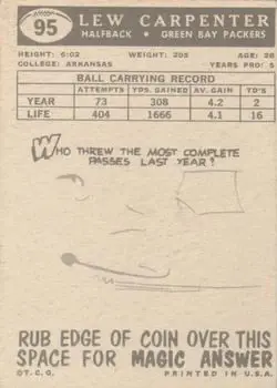 Back of Lew Carpenter