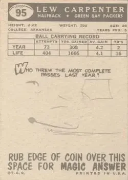Back of Lew Carpenter