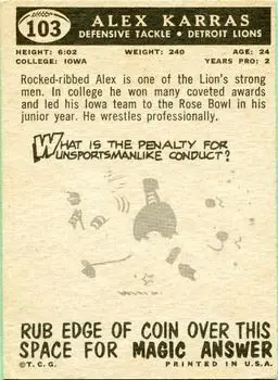 Back of Alex Karras