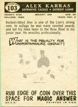 Back of Alex Karras