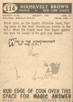 Back of Roosevelt Brown
