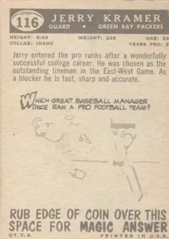 Back of Jerry Kramer