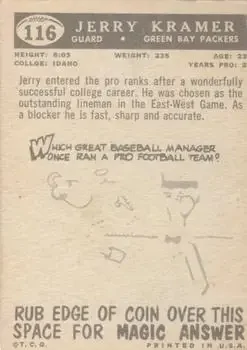 Back of Jerry Kramer