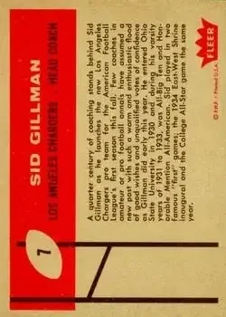 Back of Sid Gillman