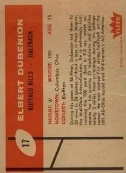 Back of Elbert Dubenion