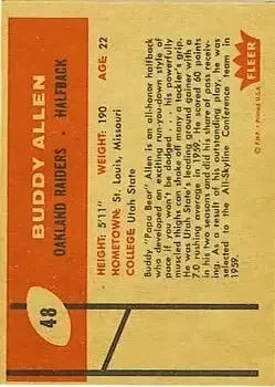 Back of Buddy Allen