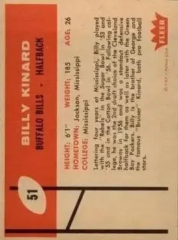Back of Billy Kinard