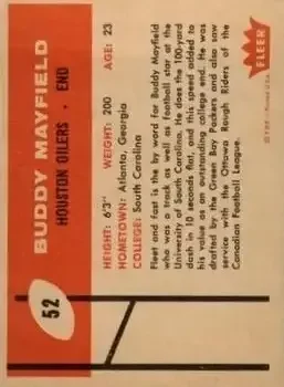 Back of Buddy Mayfield