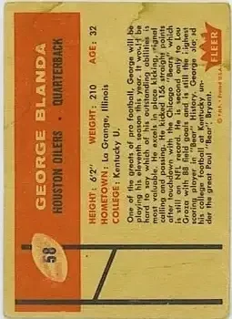 Back of George Blanda
