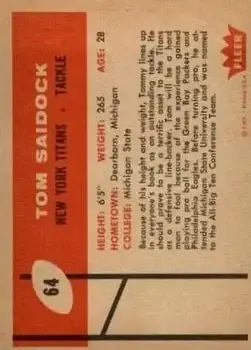 Back of Tom Saidock