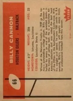 Back of Billy Cannon