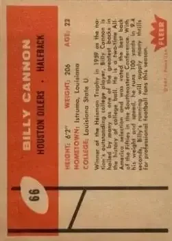 Back of Billy Cannon