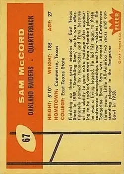 Back of Sam McCord