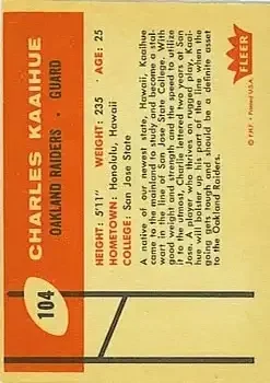 Back of Charlie Kaaihue