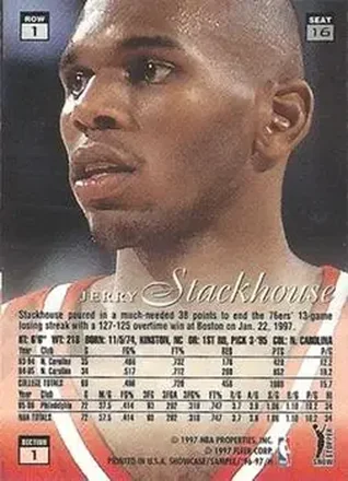 Jerry Stackhouse Promo Philadelphia 76ers Rückseite