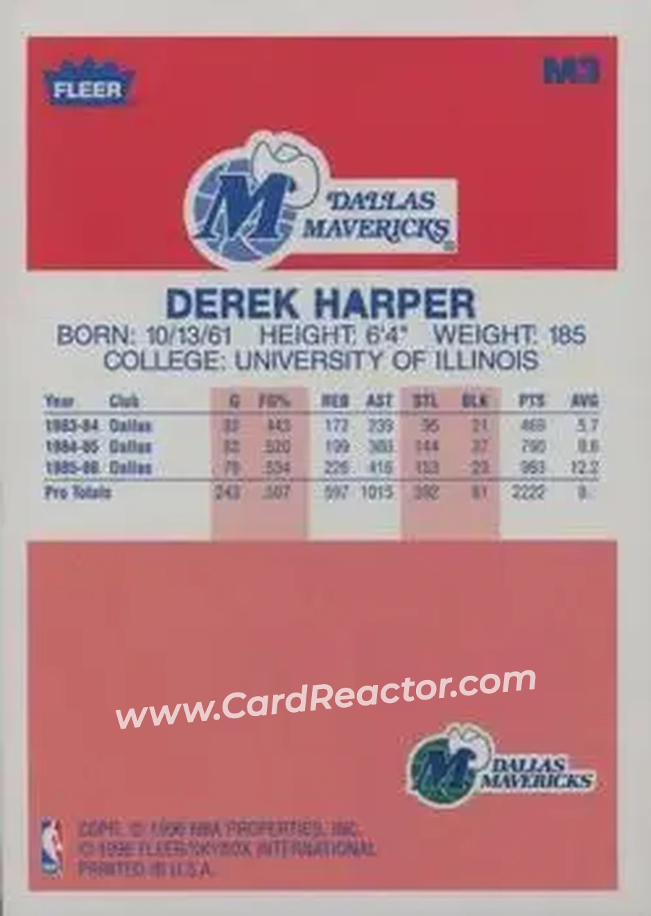 Back of Derek Harper