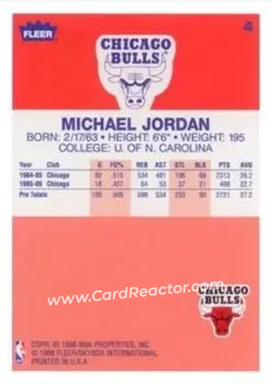 Back of Michael Jordan
