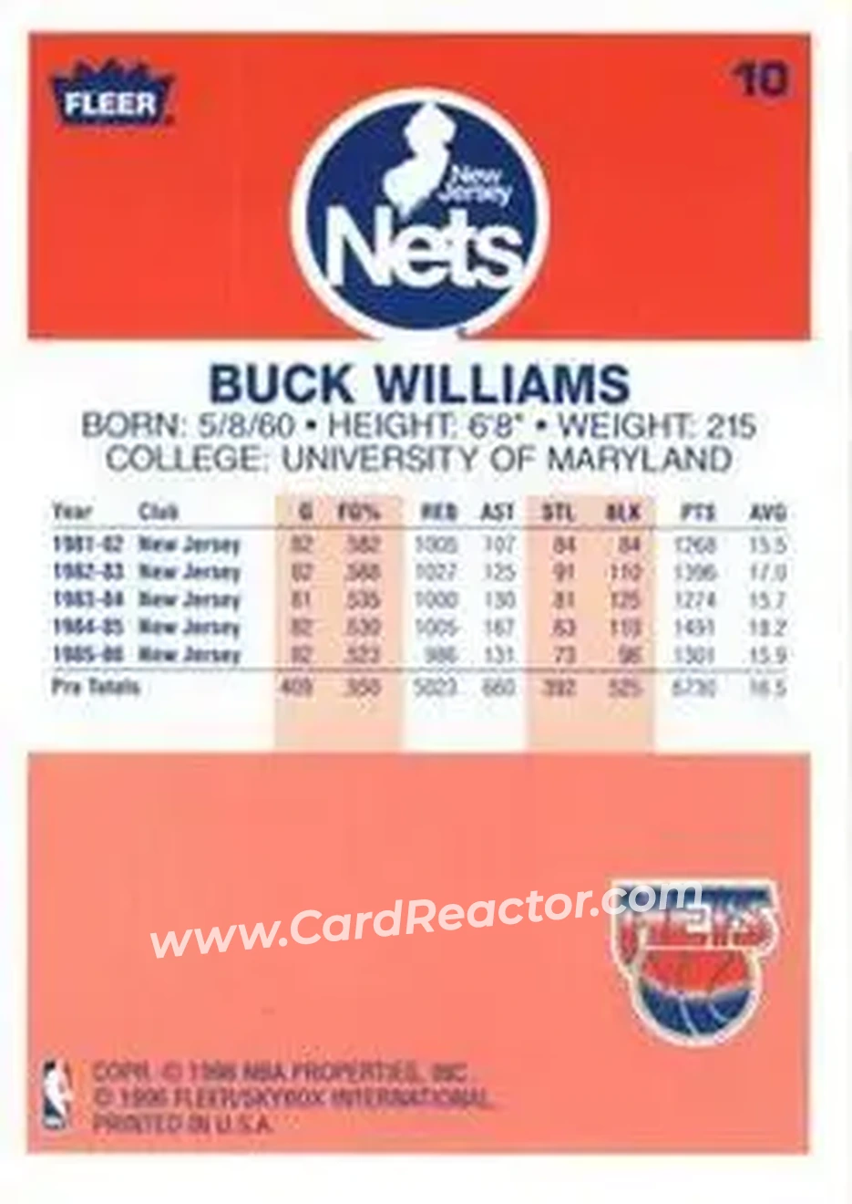 Back of Buck Williams
