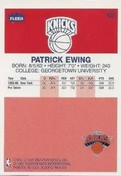 Back of Patrick Ewing