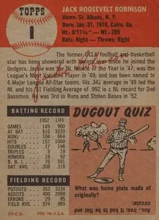 Jackie Robinson Rückseite