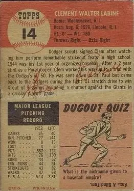 Back of Clem Labine