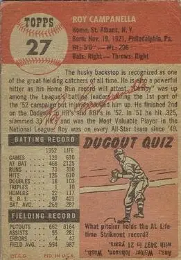 Back of Roy Campanella