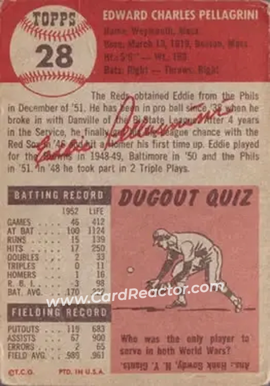 Back of Eddie Pellagrini