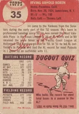Back of Irv Noren
