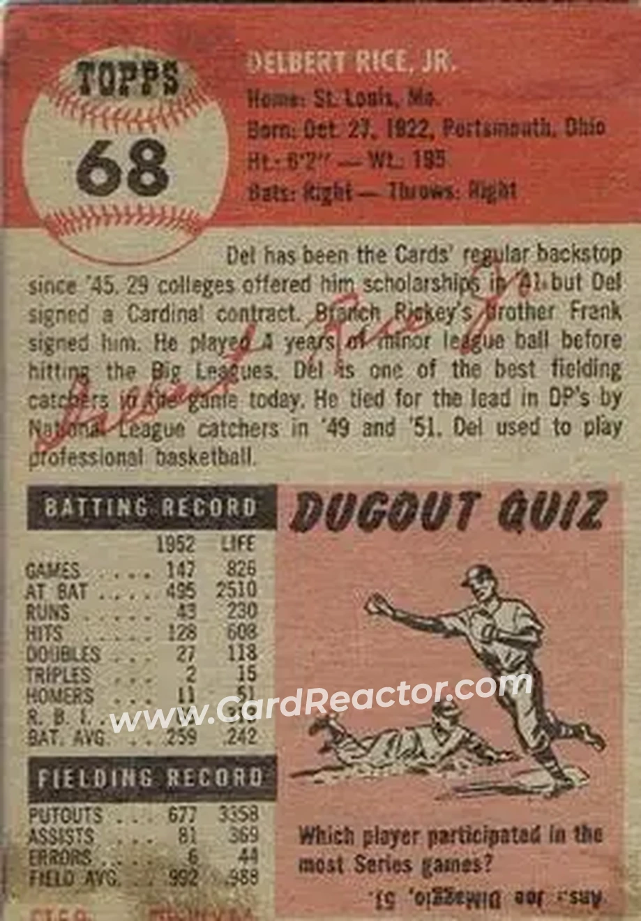 Back of Del Rice