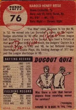 Back of Harold Reese