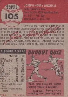 Back of Joe Nuxhall