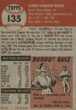 Back of Al "Flip" Rosen