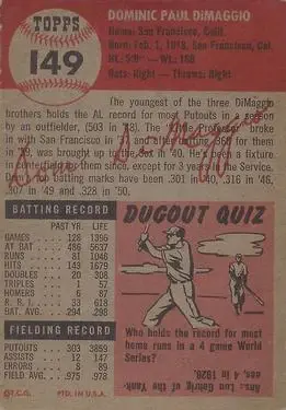 Back of Dom DiMaggio