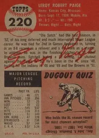 Satchel Paige Rückseite