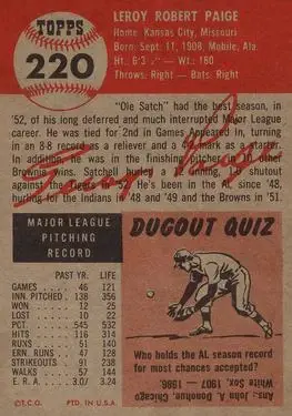 Back of Satchel Paige