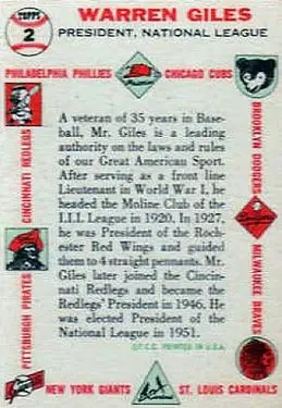 Back of Warren Giles
