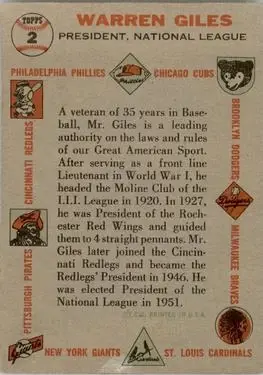 Back of Warren Giles