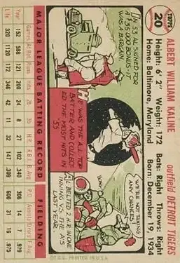 Back of Al Kaline