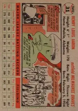 Back of Hank Aaron